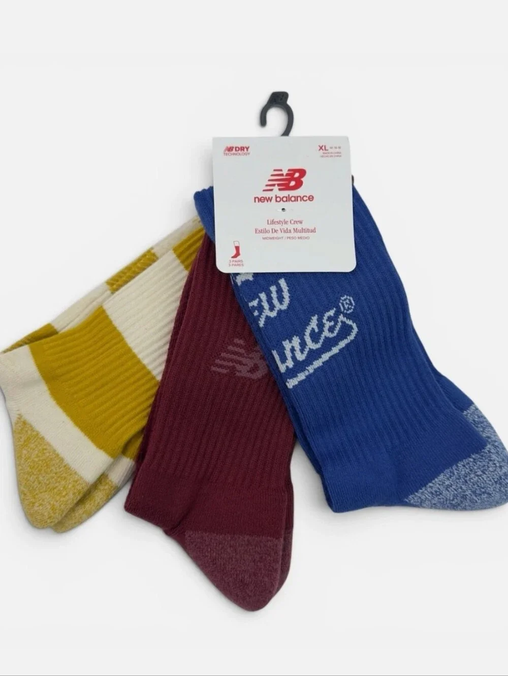 NWOT: (3 Pair) New Balance Crew Socks - Large